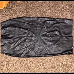 Pleather Midi Skirt